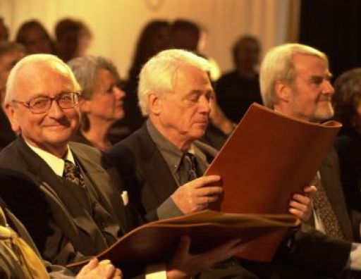 Die Preisträger: Günter Gaus, Alexander Kluge und Gerd Ruge.